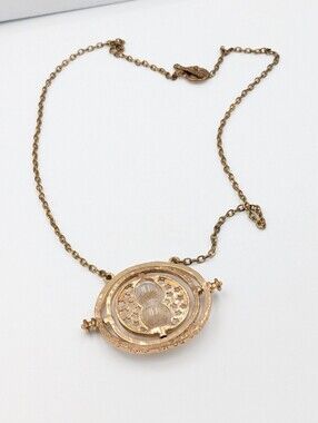 Harry Potter time turner hourglass pendant chain necklace